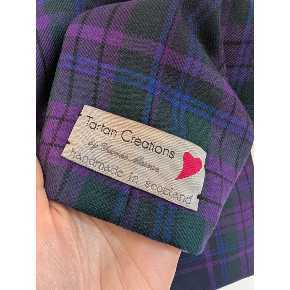 Tartan Creations Yvonne Macrae Handmade Wool Velvet Infinity Scarf Purple Plaid
